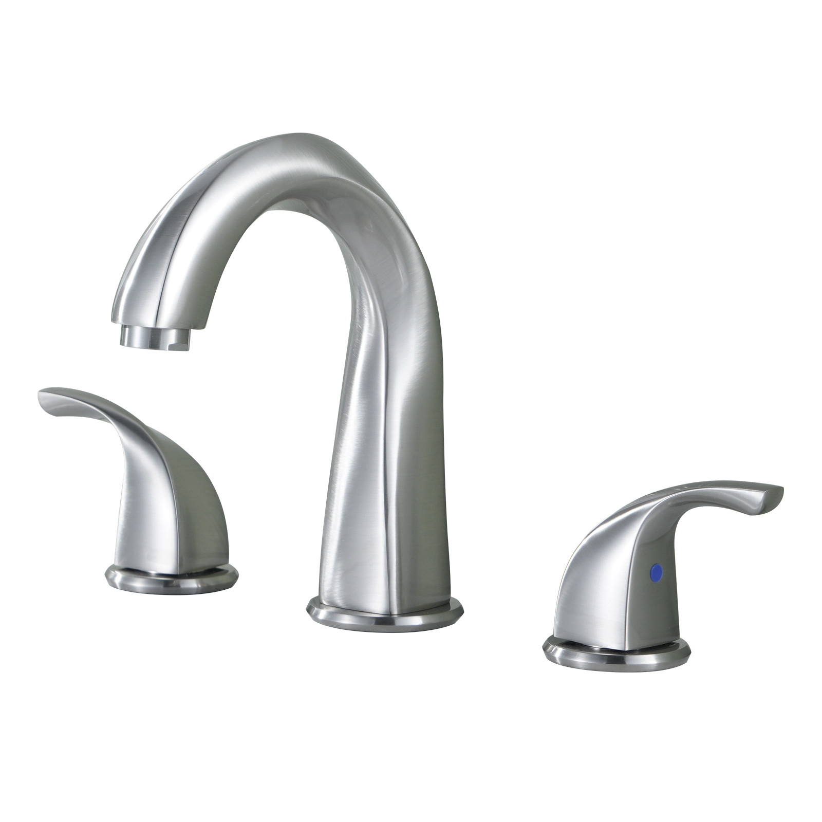 8 in. Widespread Modern High Arc Double Handle Bathroom Sink Faucet in Brushed Nickel