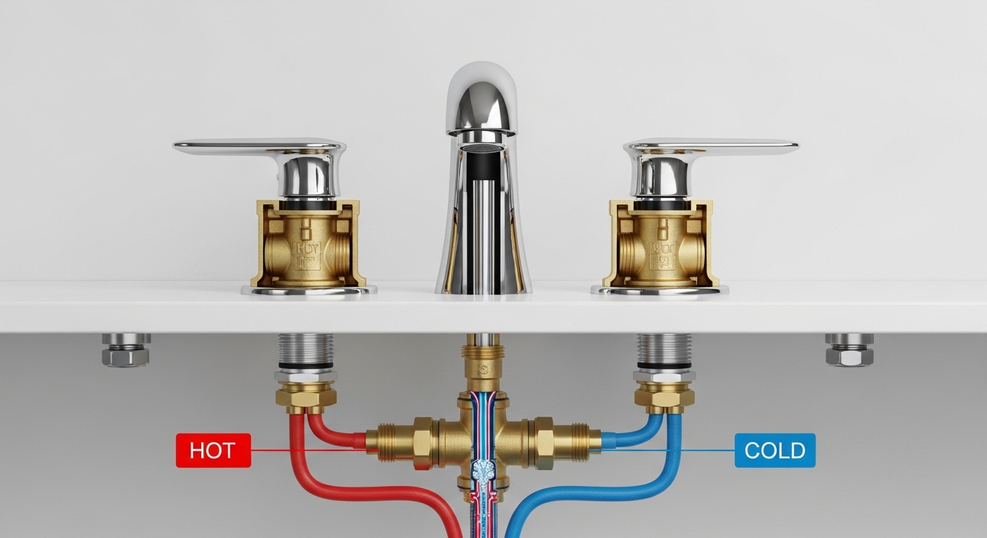 widespread faucet tee