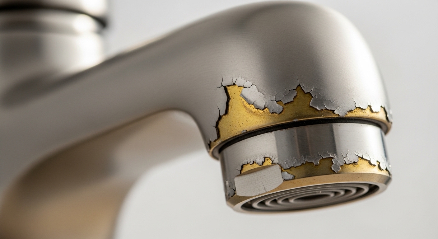 brushed nickel faucet peeling