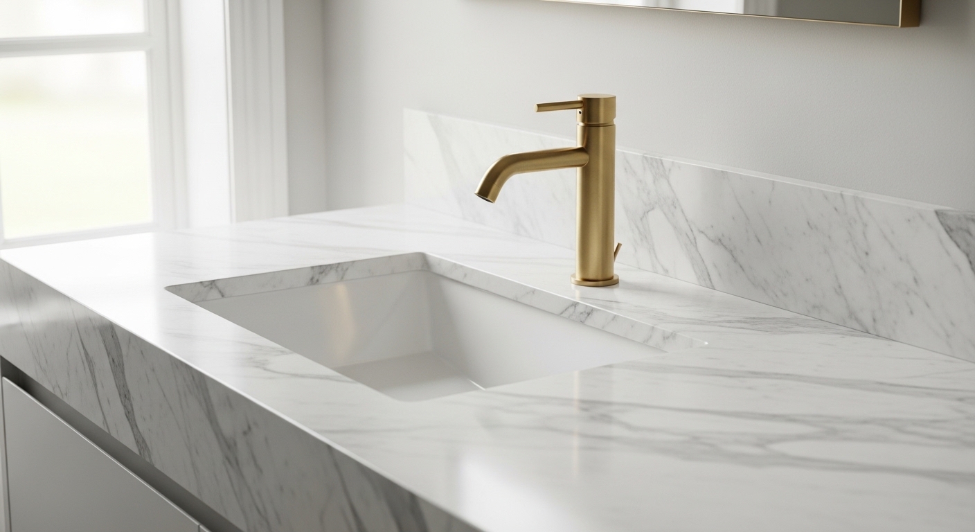brushed gold faucet for vanity