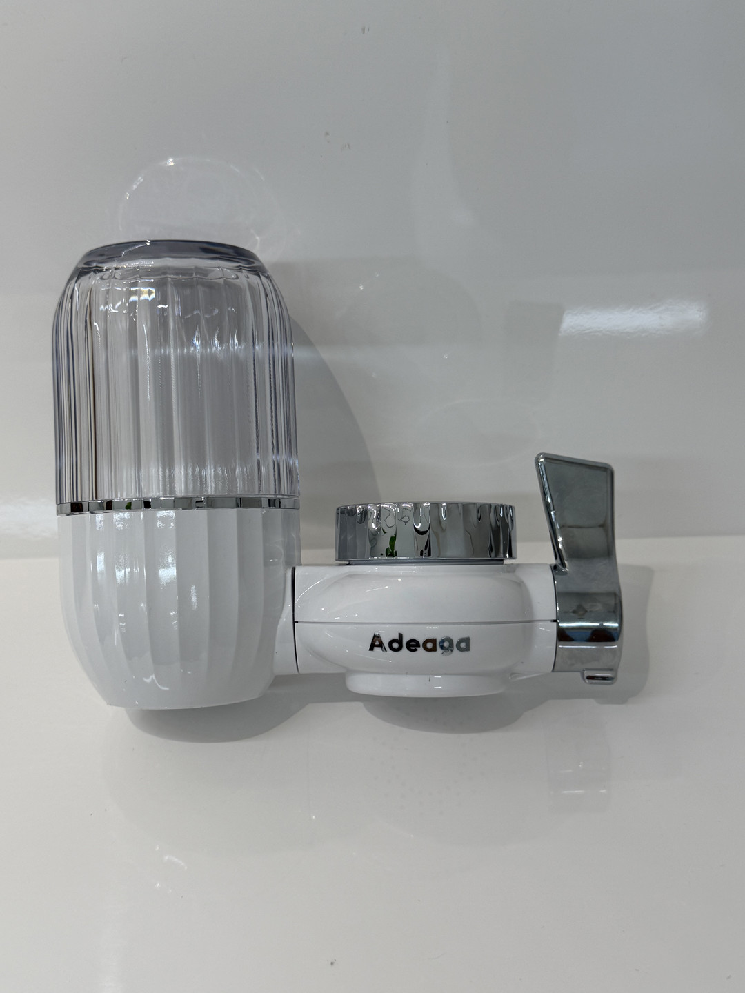 Faucet Mount Water Filter with Tap Adapter and Replaceable Cartridge