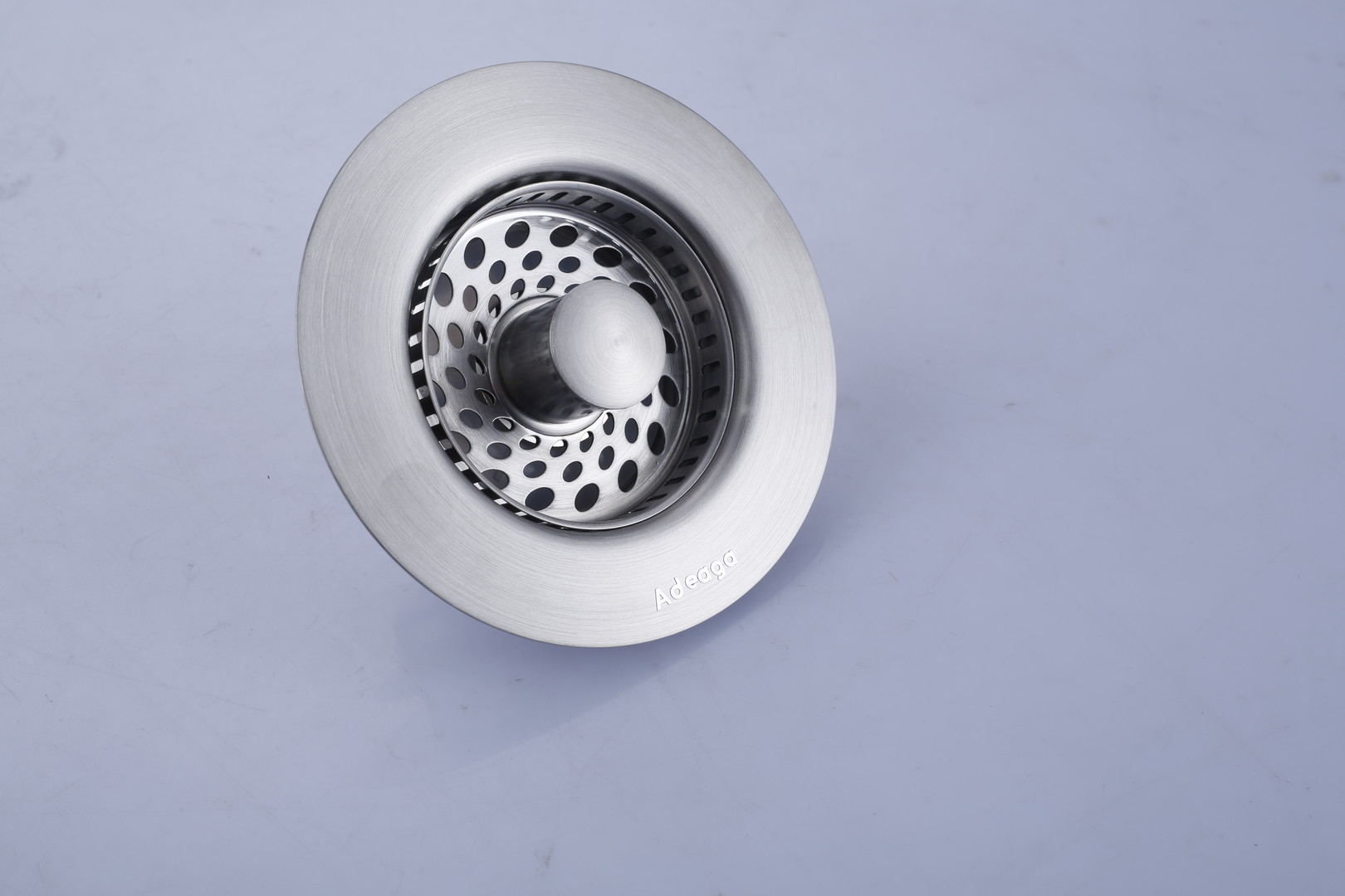 3-1/2 in. Post Style Kitchen Sink Basket Strainer with Removable Basket in Brushed Nickel