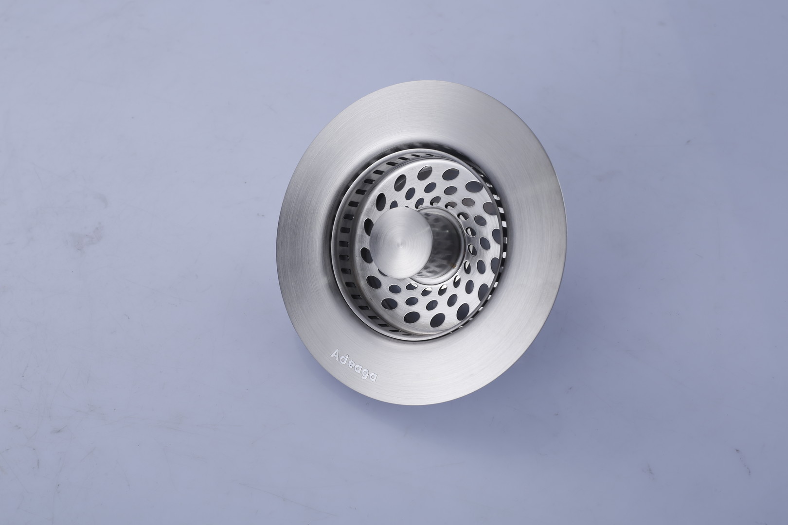 3-1/2 in. Post Style Kitchen Sink Basket Strainer with Removable Basket in Brushed Nickel