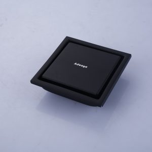 4 in. x 4 in. Square Stainless Steel Shower Floor Drain with Removable Cover in Matte Black