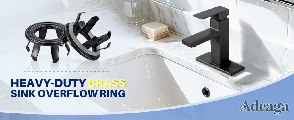ADEAGA Black Stainless brass sink overflow ring cover