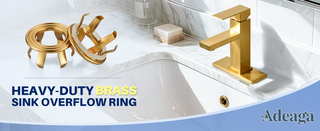 ADEAGA Brushed Gold brass sink overflow ring cover