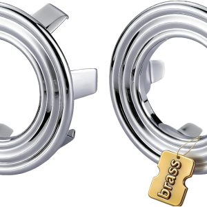 Chrome brass sink overflow ring cover