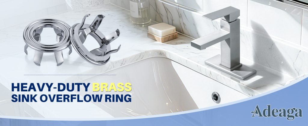 ADEAGA Chrome brass sink overflow ring cover