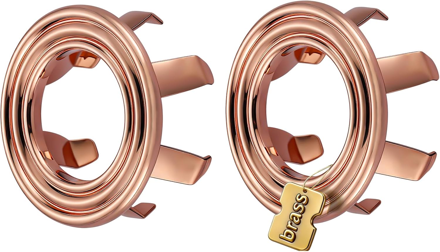 Copper brass sink overflow ring cover