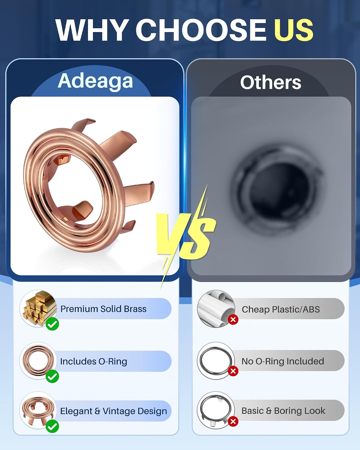 Copper brass sink overflow ring cover - size and dimensions