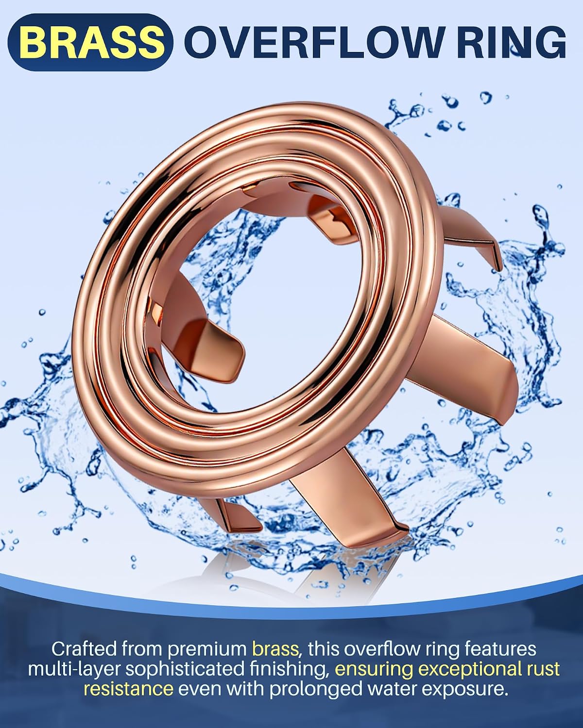 Copper brass sink overflow ring cover - features