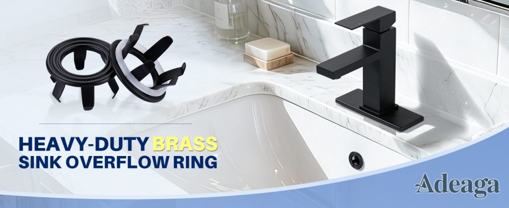 ADEAGA Matte Black brass sink overflow ring cover