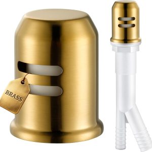 Brushed Gold dishwasher air gap with brass cover