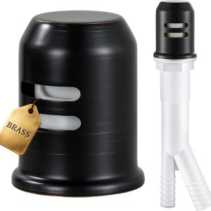 Oil Rubbed Bronze dishwasher air gap with brass cover