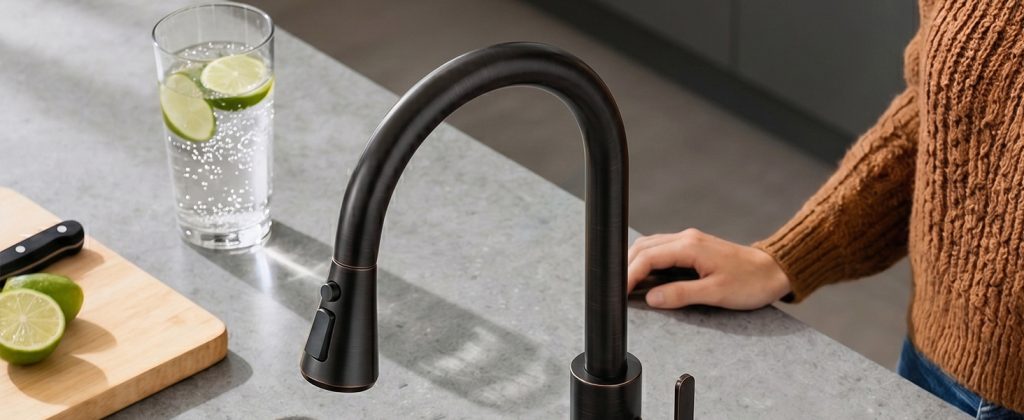 ADEAGA Oil Rubbed Bronze dishwasher air gap with brass cover