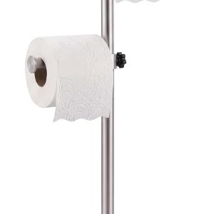 Brushed Nickel freestanding toilet paper holder stand