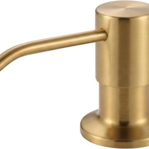 Brushed Gold kitchen sink soap dispenser with 17 oz bottle