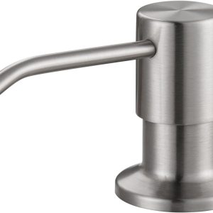 Brushed Nickel kitchen sink soap dispenser with 17 oz bottle