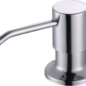 Chrome kitchen sink soap dispenser with 17 oz bottle