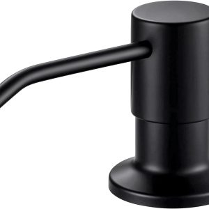 Matte Black kitchen sink soap dispenser with 17 oz bottle