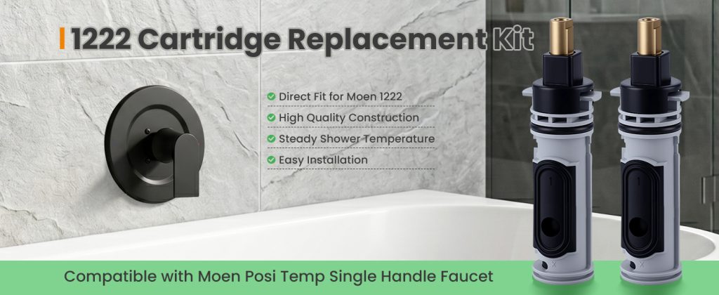 ADEAGA Replacement shower cartridge for Moen 1222 Posi-Temp valves (2-Pack)