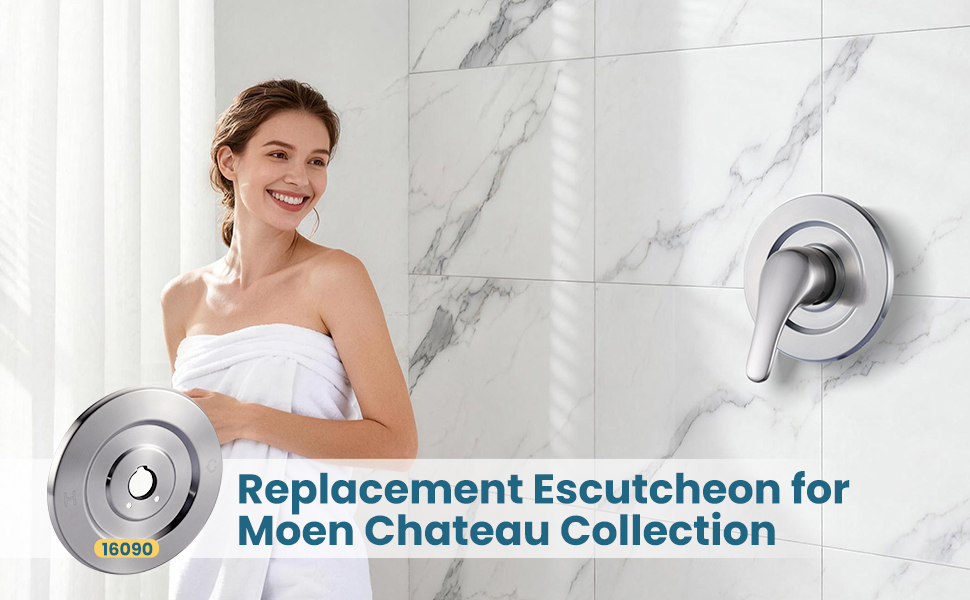 ADEAGA Brushed Nickel shower escutcheon plate for Moen Chateau 16090