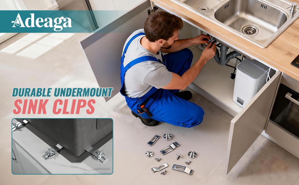 ADEAGA ADEAGA undermount sink clips 10-pack with bolts and wing nuts